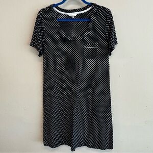 Soma Black Dress Slip Pajama. Cute polka dot - black & White Dots. Size Medium